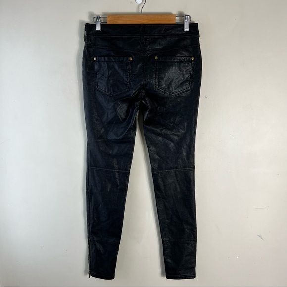 Free People Vegan Leather Pant With Zips Size 4 Black Goth Grunge Witchycore - Picture 7 of 15